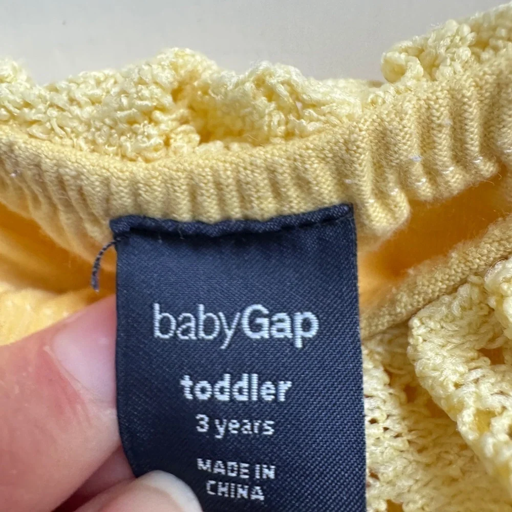 Baby Gap 3T Girls Yellow Lace Cami Sleeveless Dress